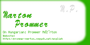 marton prommer business card